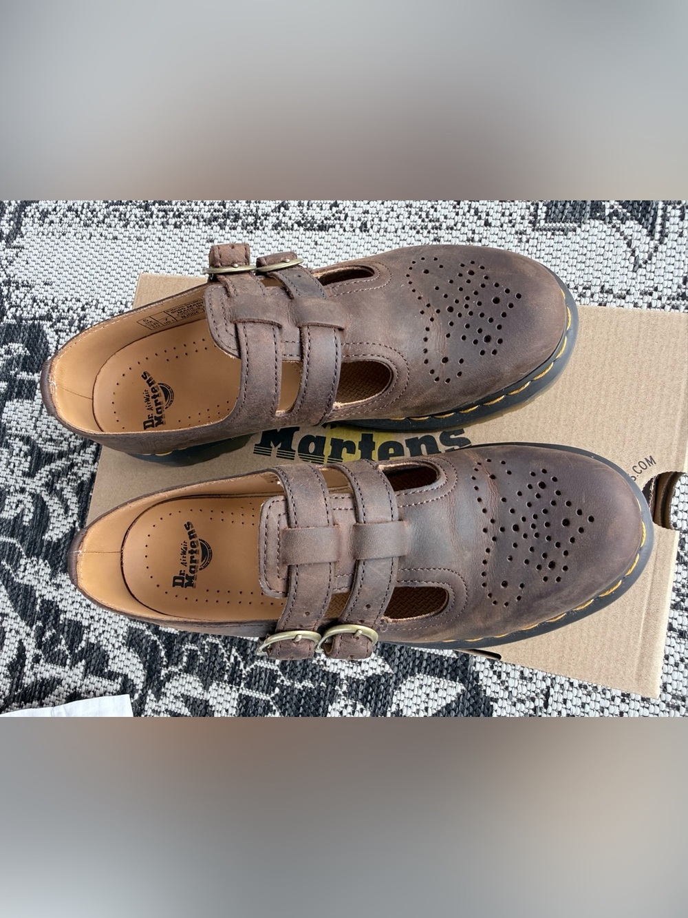 NIB Dr. Martens 8065 Crazy Horse Brown Mary Janes 7 - Picture 2 of 13